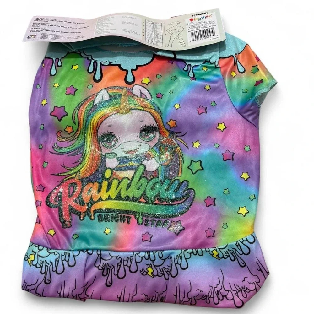 Rainbow Brightstar Costume  Poopsie Slime Surprise Kawaii Kidcore Kids 7-8 M